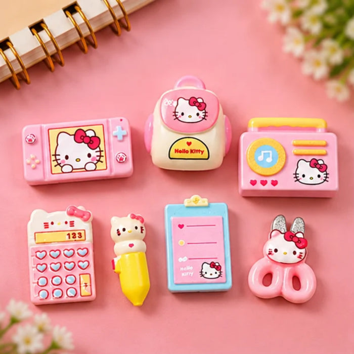 Kawaii Hello Kitty Mini Backpack, Calculator & Accessories Collectible Set of 7