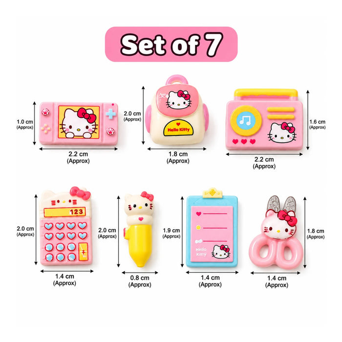 Kawaii Hello Kitty Mini Backpack, Calculator & Accessories Collectible Set of 7