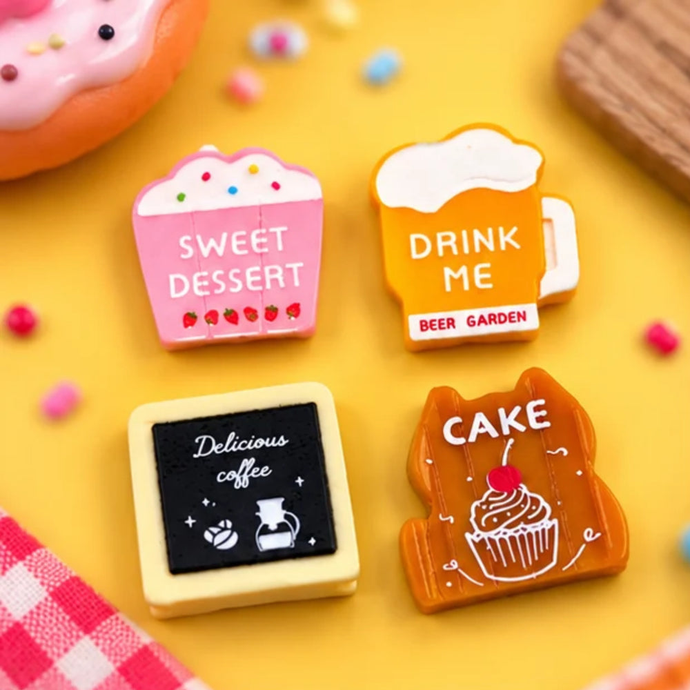 Cute Food and Drink Decorative Miniatures (Set of 4)