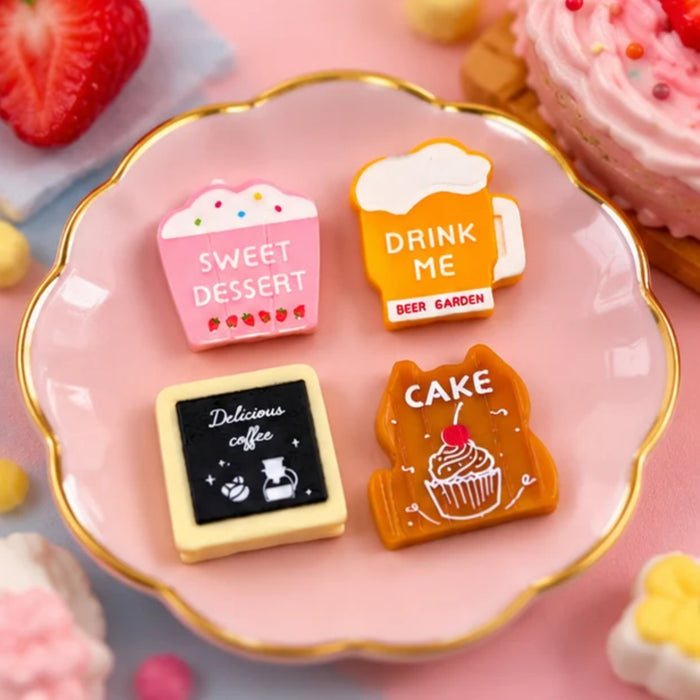 Cute Food and Drink Decorative Miniatures (Set of 4)
