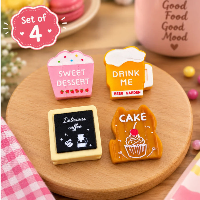Cute Food and Drink Decorative Miniatures (Set of 4)