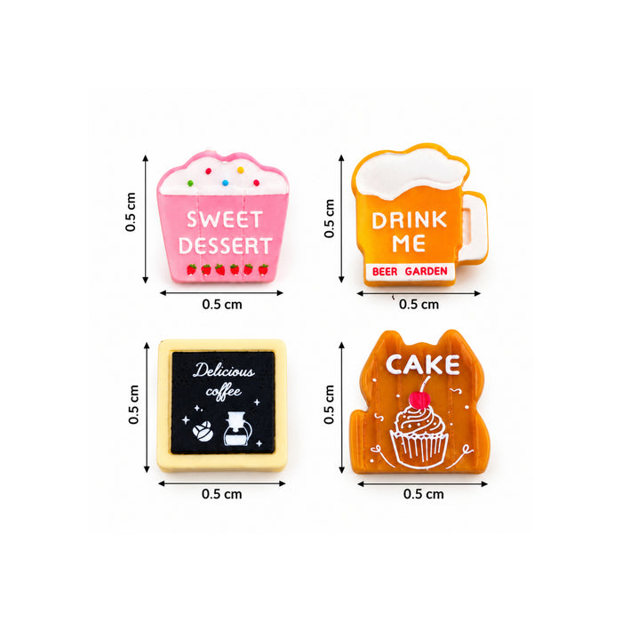 Cute Food and Drink Decorative Miniatures (Set of 4)