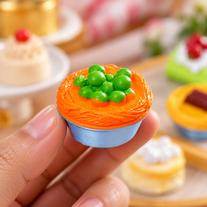 7-Piece Cute Dollhouse Miniature Food Bakery Collection - Artificial Cakes, Tarts, and Pastries