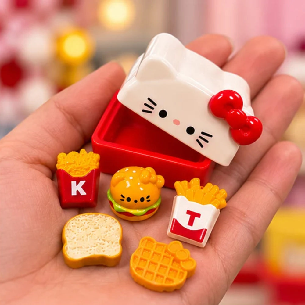 Hello Kitty Fast Food Miniature Storage Box Set (Pack of 6 Collectibles)
