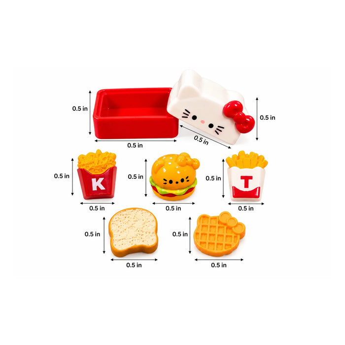 Hello Kitty Fast Food Miniature Storage Box Set (Pack of 6 Collectibles)