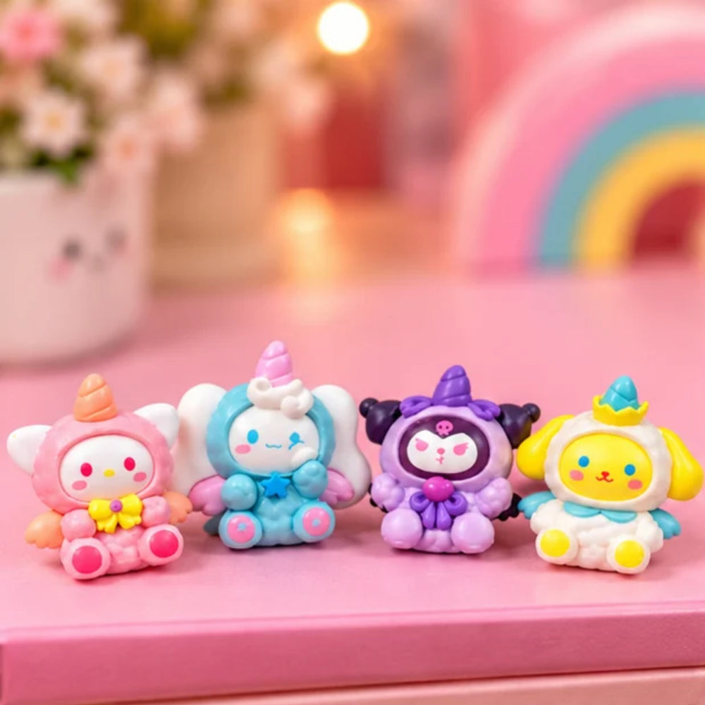 Kawaii Sanrio Character Mini Unicorn Collectible Figurines – Set of 4