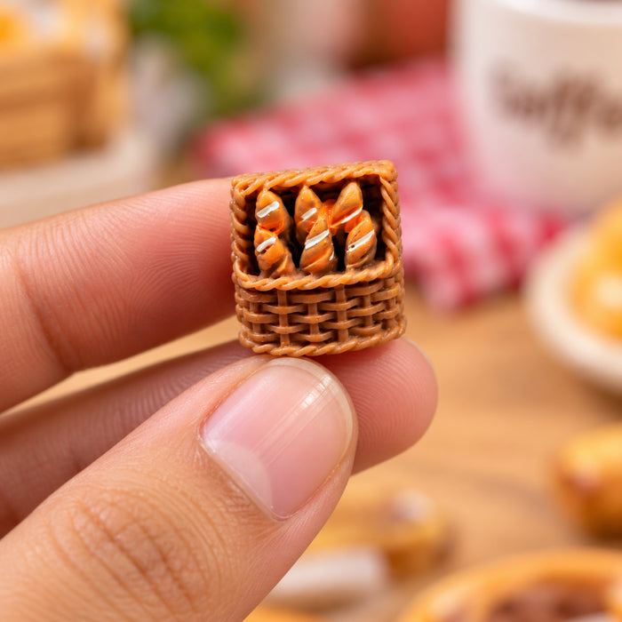 Handmade Miniature Bakery Basket and Pastry Tray Set (Set of 4)