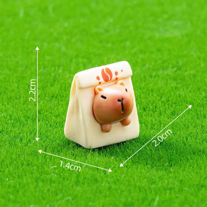 Cute Capybara Miniature Figurines Set – 7 Pieces Adorable Animal Toy Decor for Desk, Office, Fairy Garden, and Craft Projects