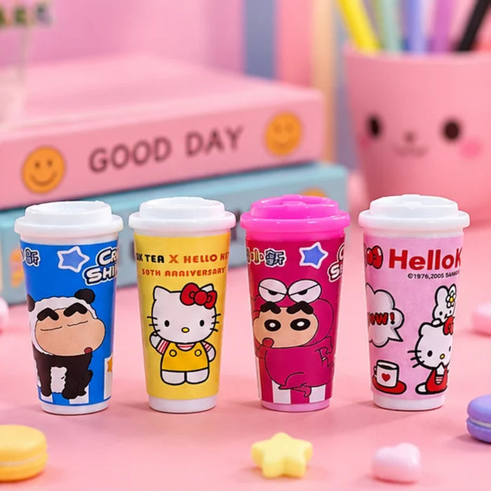 Cute Cartoon Character Miniature Coffee & Milk Tea Cups Collectible Set – Pack of 4