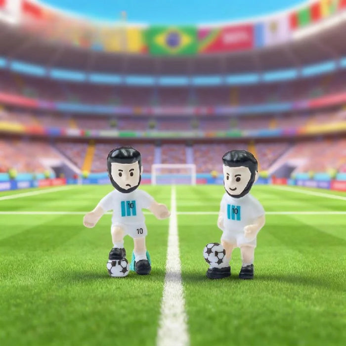 Miniature Soccer Player Figures Set of 3 – Collectible Football Action Figurines with Trophy