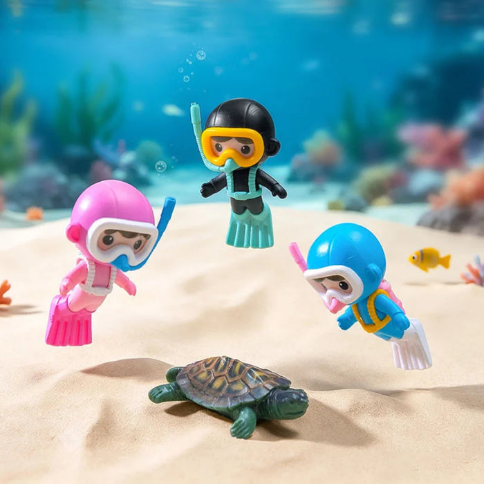 Cute Scuba Diver Miniature Figurines – Set of 4, Colorful Deep Sea Diver Toys for Fish Tank Decor, DIY Craft Projects