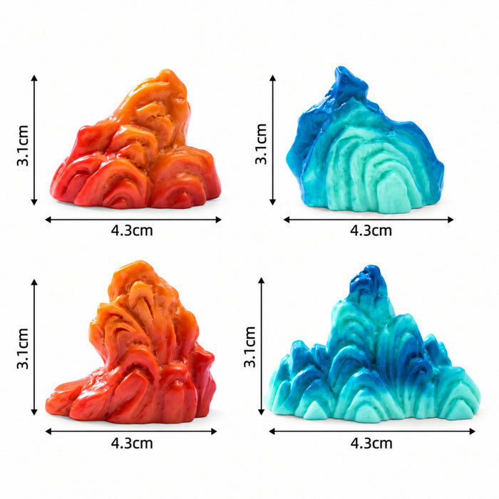 Miniature Rock and Mountain Showpiece for Home Decor, Fairy Garden, and Terrarium (Set of 4)