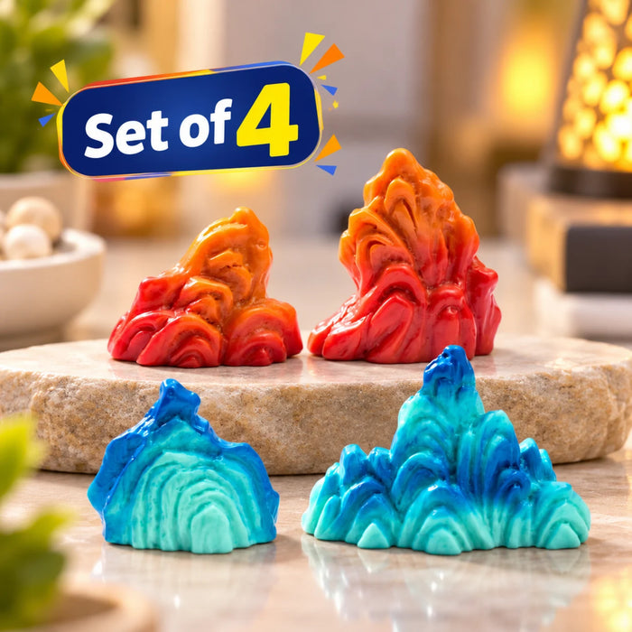 Miniature Rock and Mountain Showpiece for Home Decor, Fairy Garden, and Terrarium (Set of 4)