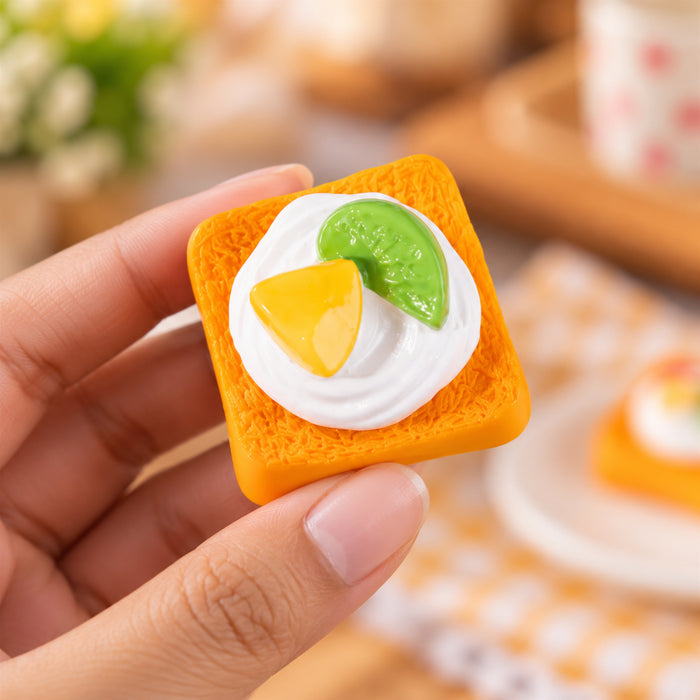 Miniature Toast Plastic Showpiece Set of 6 – Cute Fake Food Flatbread Miniatures for DIY Craft, Dollhouse Decoration and Fairy Garden