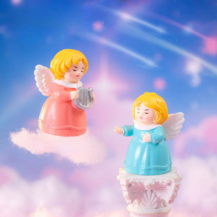 Cute Little Angel Miniatures - Set of 3 Colorful Fairy Figurines for Home Decor, Fairy Garden, and Showpiece Display