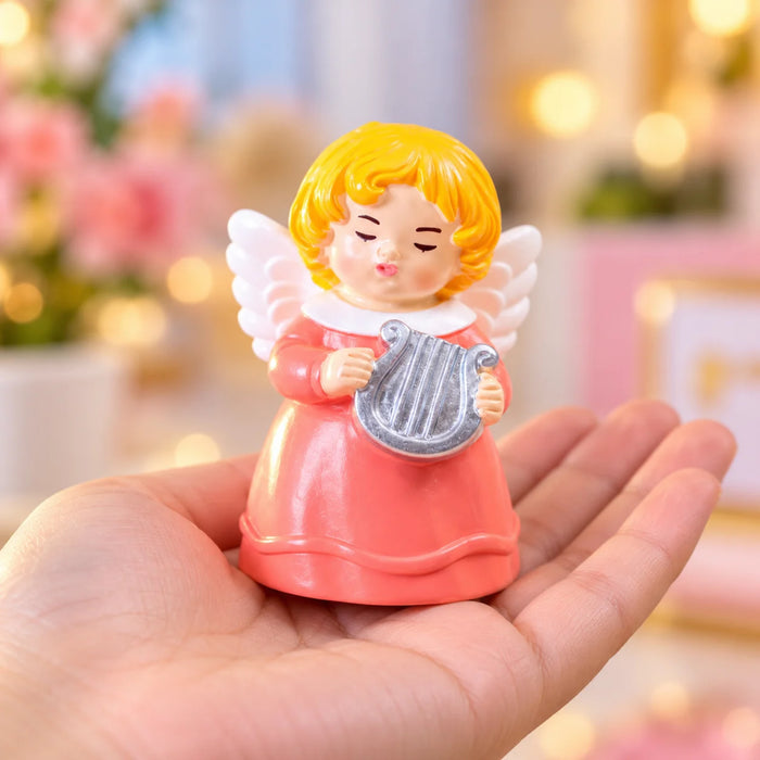 Cute Little Angel Miniatures - Set of 3 Colorful Fairy Figurines for Home Decor, Fairy Garden, and Showpiece Display