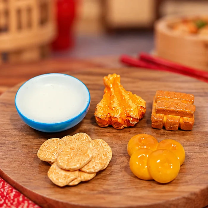 Miniature Fast Food & Soup Bowl Set – Cute Dollhouse Kitchen Dining Accessories & Micro Landscape Collectibles (Set of 5)