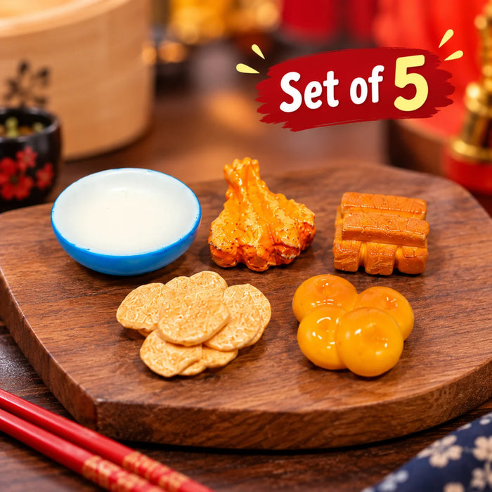 Miniature Fast Food & Soup Bowl Set – Cute Dollhouse Kitchen Dining Accessories & Micro Landscape Collectibles (Set of 5)