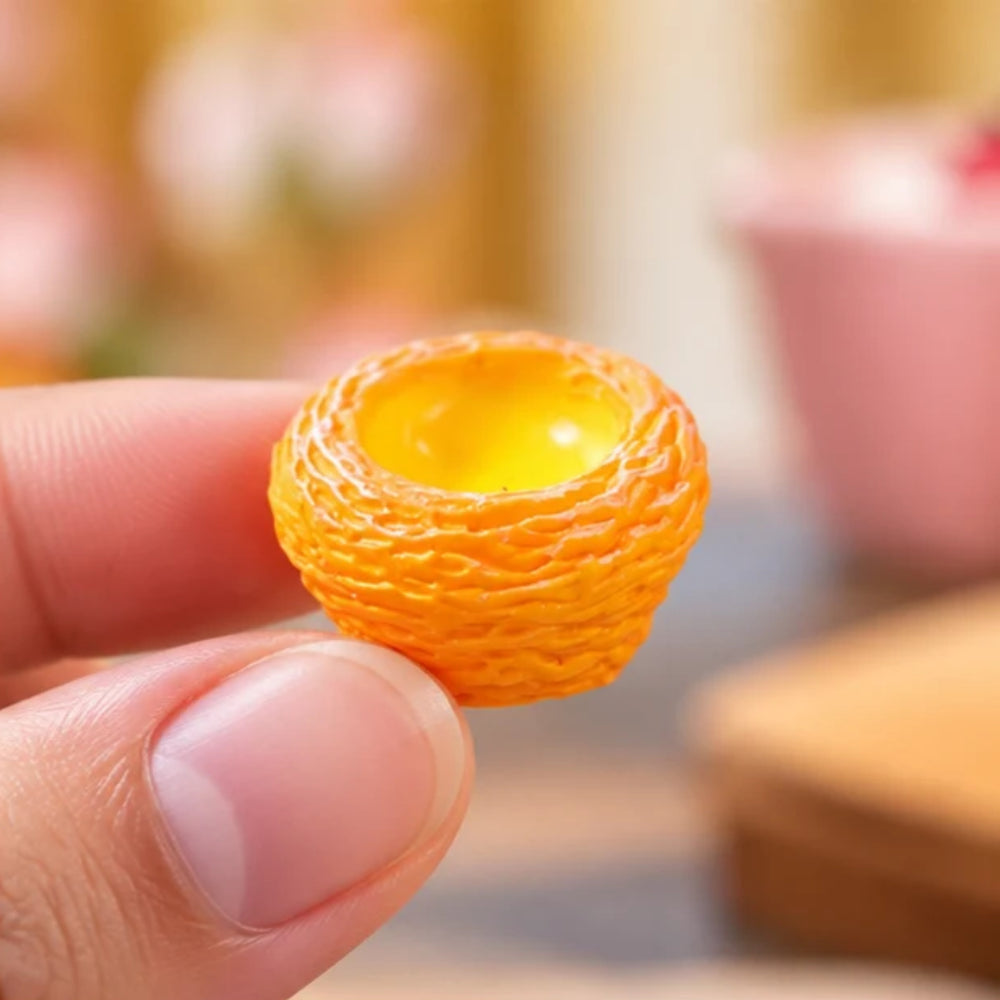 Miniature Orange Textured Pots – Set of 10 Micro Landscape & Fairy Garden Accessories