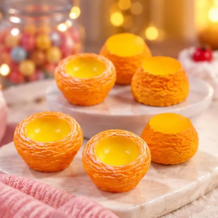 Miniature Orange Textured Pots – Set of 10 Micro Landscape & Fairy Garden Accessories