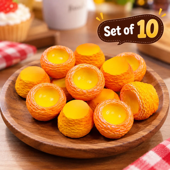 Miniature Orange Textured Pots – Set of 10 Micro Landscape & Fairy Garden Accessories