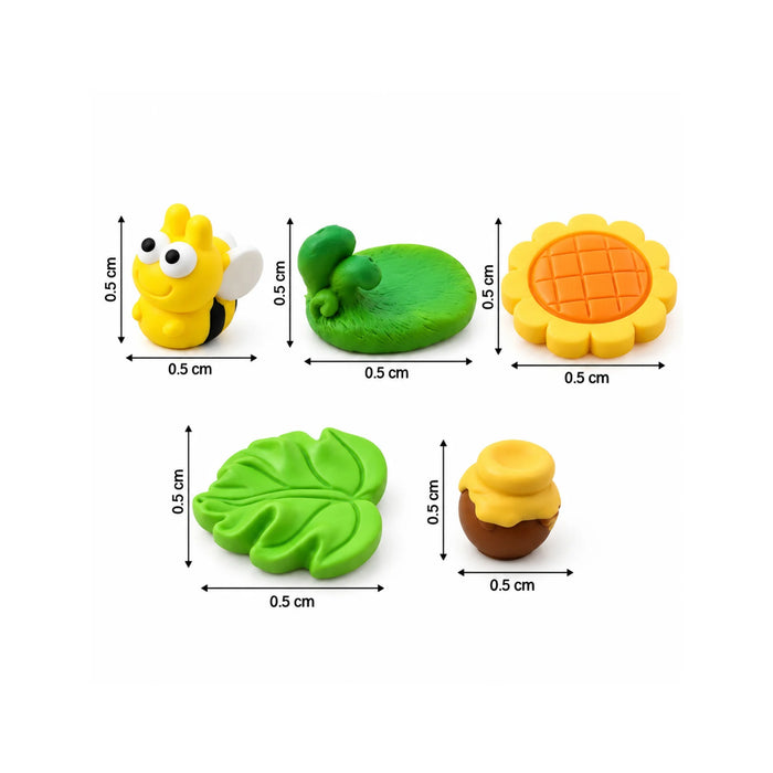 Miniature Garden Bee & Sunflower Set – 6-Piece Cute Plastic Micro Landscape Ornaments, DIY Terrarium & Fairy Garden Accessories