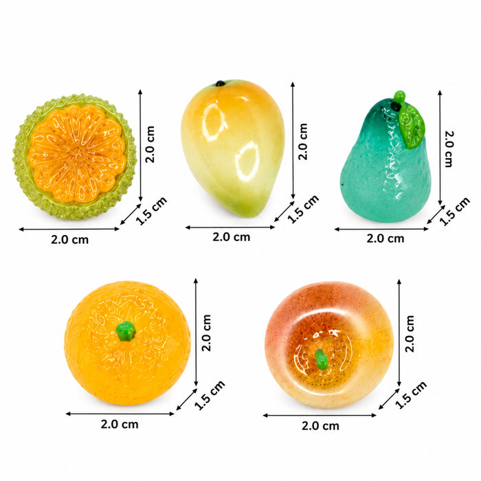Wonderland Exotic Miniature Fruit Collection - 5 Piece Set| Miniature Fruit Figures Set | Realistic Dollhouse Kitchen Decoration & Craft Supplies