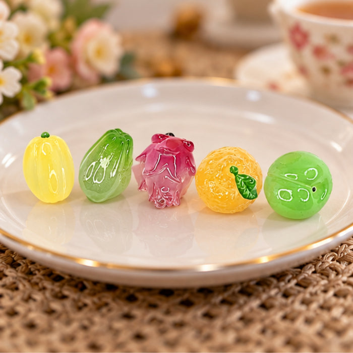 Wonderland Fruit & Vegetable  Miniature set |  Crystal Glass Miniature Fruit Figurine| Colorful Art Glass Sculptures for HomeDecor | Elegant Paperweight & Collectible Gift