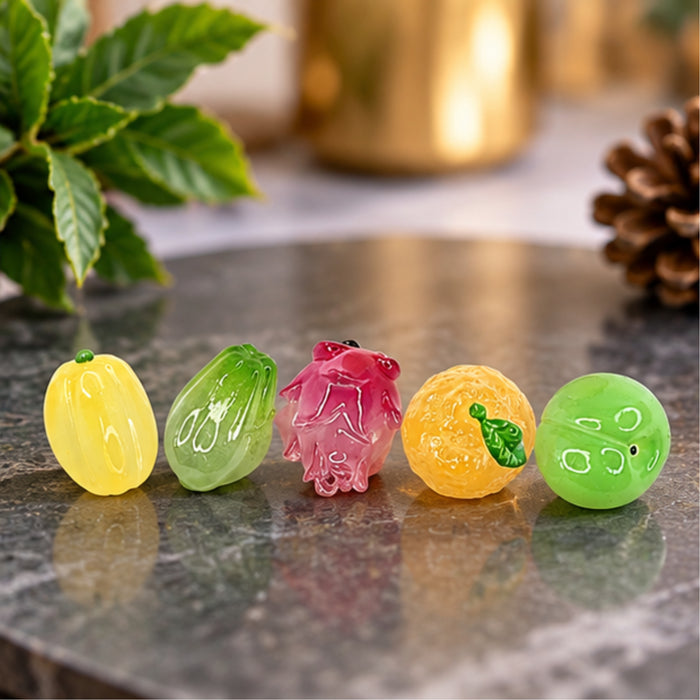 Wonderland Fruit & Vegetable  Miniature set |  Crystal Glass Miniature Fruit Figurine| Colorful Art Glass Sculptures for HomeDecor | Elegant Paperweight & Collectible Gift