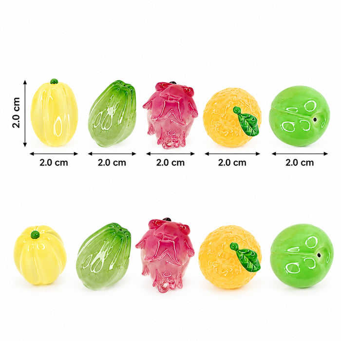 Wonderland Fruit & Vegetable  Miniature set |  Crystal Glass Miniature Fruit Figurine| Colorful Art Glass Sculptures for HomeDecor | Elegant Paperweight & Collectible Gift