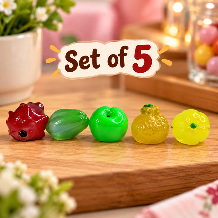 (Set of 5 Mini Fruits |Fruit Model Realistic |Mini Fruit Kitchen Food Simulation Fruits for DIY Crafts -11