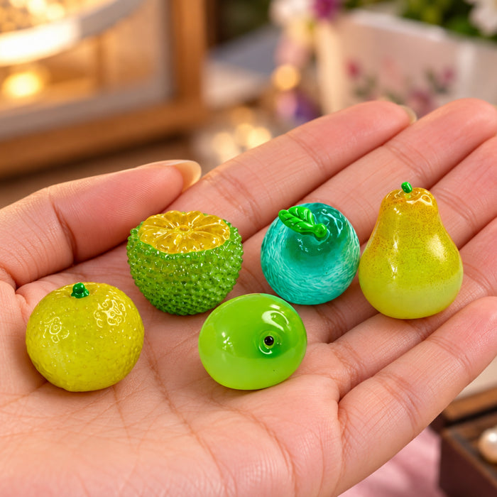 (Set of 5 Mini Fruits |Fruit Model Realistic |Mini Fruit Kitchen Food Simulation Fruits for DIY Crafts -08