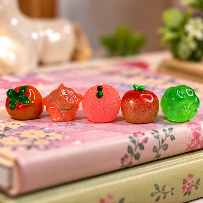 (Set of 5 Mini Fruits |Fruit Model Realistic |Mini Fruit Kitchen Food Simulation Fruits for DIY Crafts -06