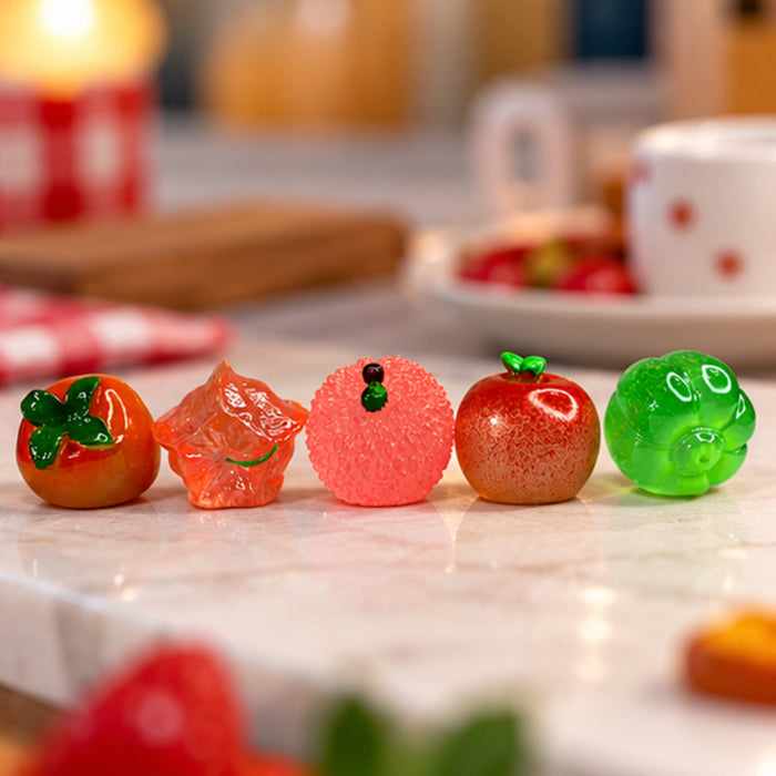 (Set of 5 Mini Fruits |Fruit Model Realistic |Mini Fruit Kitchen Food Simulation Fruits for DIY Crafts -06