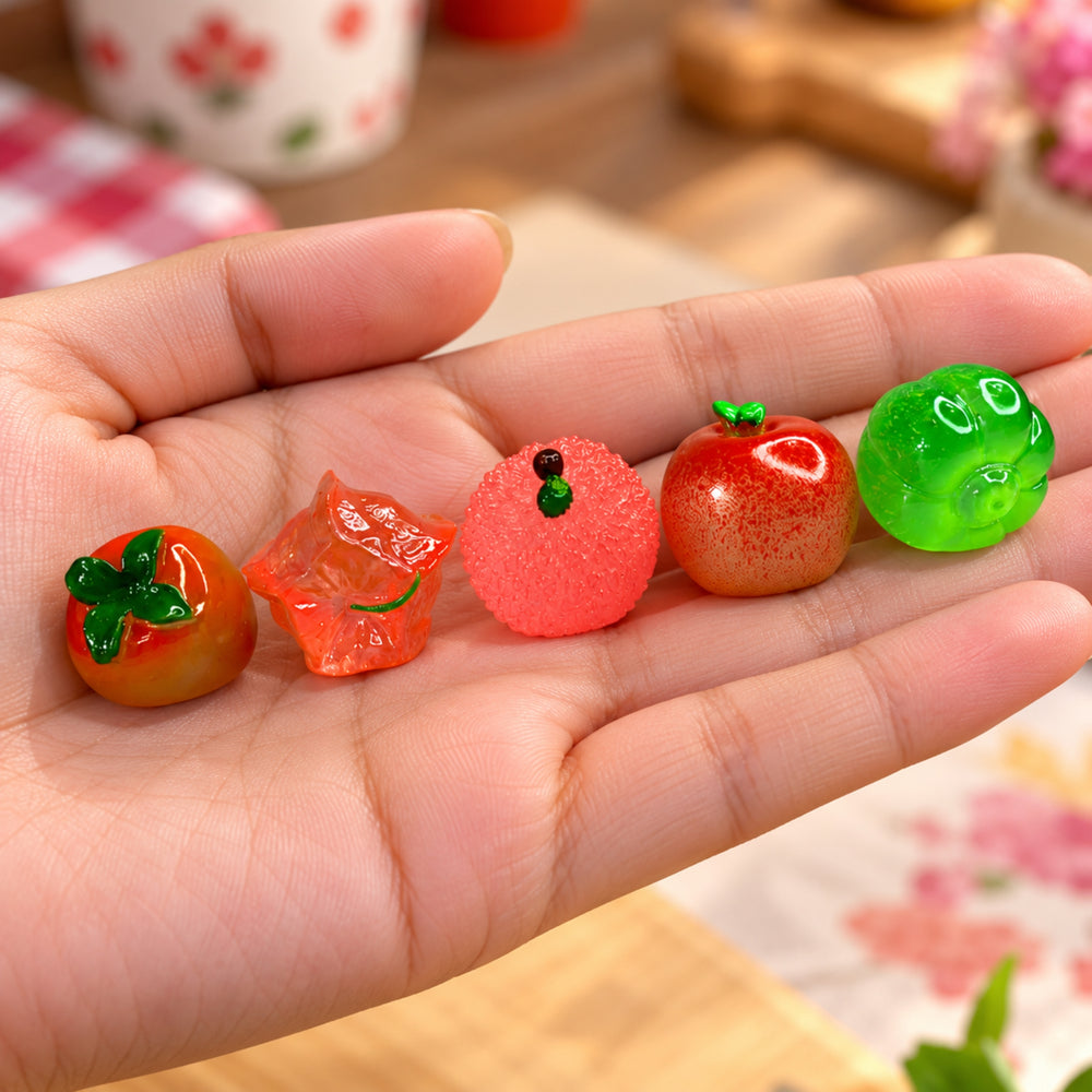 (Set of 5 Mini Fruits |Fruit Model Realistic |Mini Fruit Kitchen Food Simulation Fruits for DIY Crafts -06