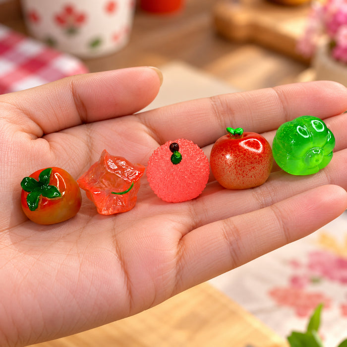 (Set of 5 Mini Fruits |Fruit Model Realistic |Mini Fruit Kitchen Food Simulation Fruits for DIY Crafts -06