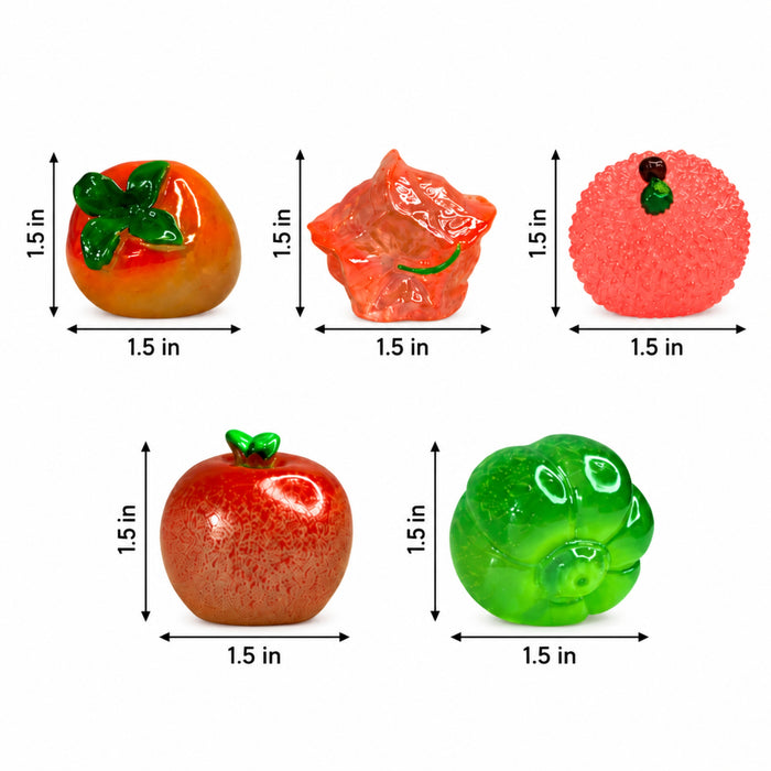 (Set of 5 Mini Fruits |Fruit Model Realistic |Mini Fruit Kitchen Food Simulation Fruits for DIY Crafts -06
