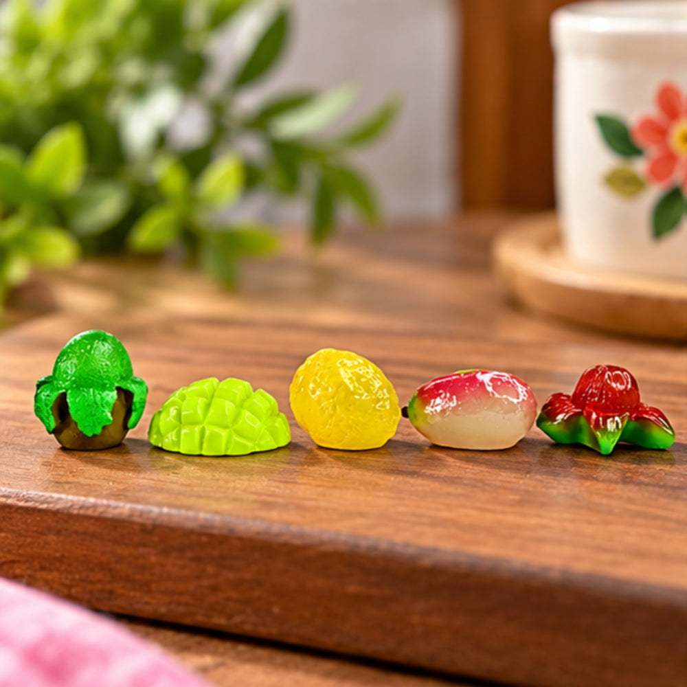 (Set of 5 Mini Fruits |Fruit Model Realistic |Mini Fruit Kitchen Food Simulation Fruits for DIY Crafts -02