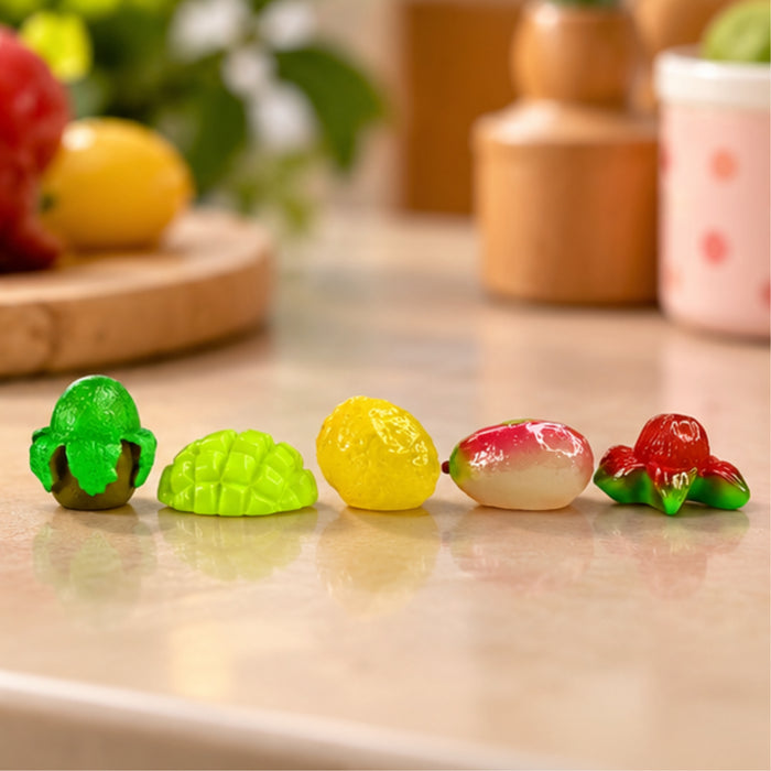 (Set of 5 Mini Fruits |Fruit Model Realistic |Mini Fruit Kitchen Food Simulation Fruits for DIY Crafts -02