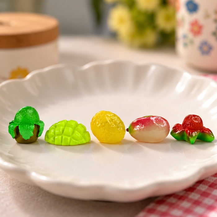 (Set of 5 Mini Fruits |Fruit Model Realistic |Mini Fruit Kitchen Food Simulation Fruits for DIY Crafts -02