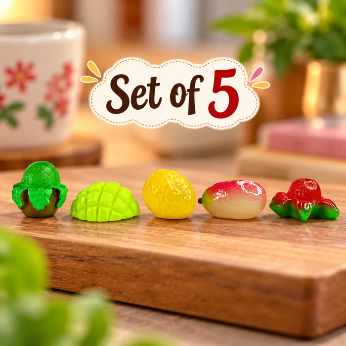 (Set of 5 Mini Fruits |Fruit Model Realistic |Mini Fruit Kitchen Food Simulation Fruits for DIY Crafts -02
