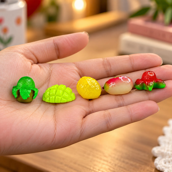 (Set of 5 Mini Fruits |Fruit Model Realistic |Mini Fruit Kitchen Food Simulation Fruits for DIY Crafts -02