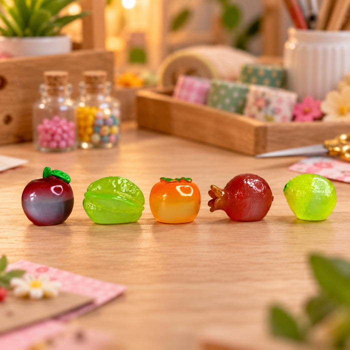(Set of 5 Mini Fruits |Fruit Model Realistic |Mini Fruit Kitchen Food Simulation Fruits for DIY Crafts -01