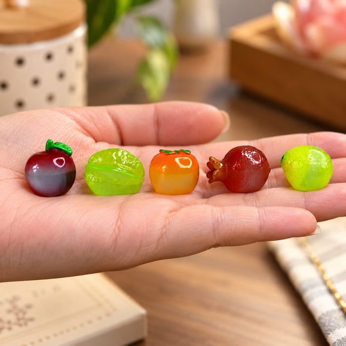 (Set of 5 Mini Fruits |Fruit Model Realistic |Mini Fruit Kitchen Food Simulation Fruits for DIY Crafts -01