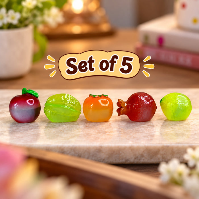 (Set of 5 Mini Fruits |Fruit Model Realistic |Mini Fruit Kitchen Food Simulation Fruits for DIY Crafts -01
