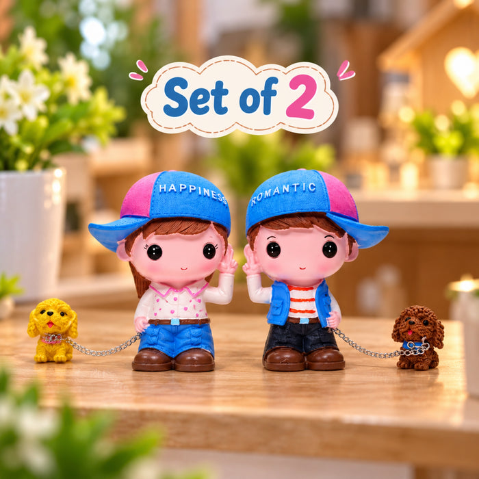 Wonderland imported resin boy with dog statue