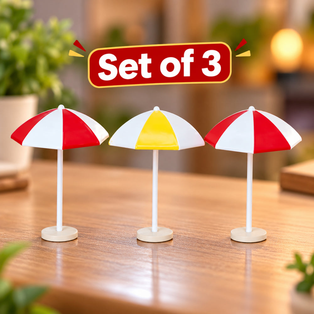 (Set of 3) Umbrella Garden Miniature for Landscape Decoration