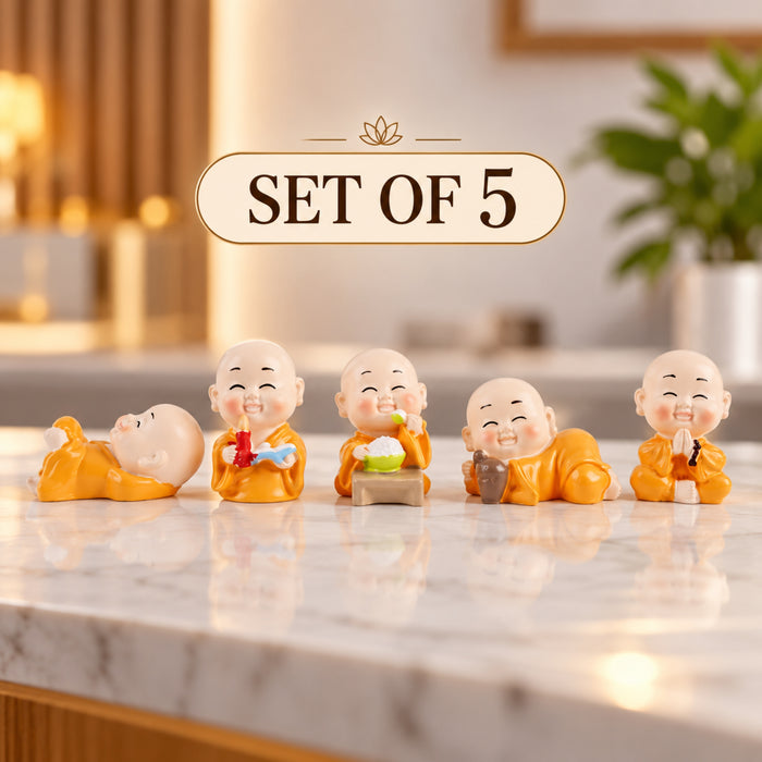 (Pack of 5) Smiling Monk Small Size