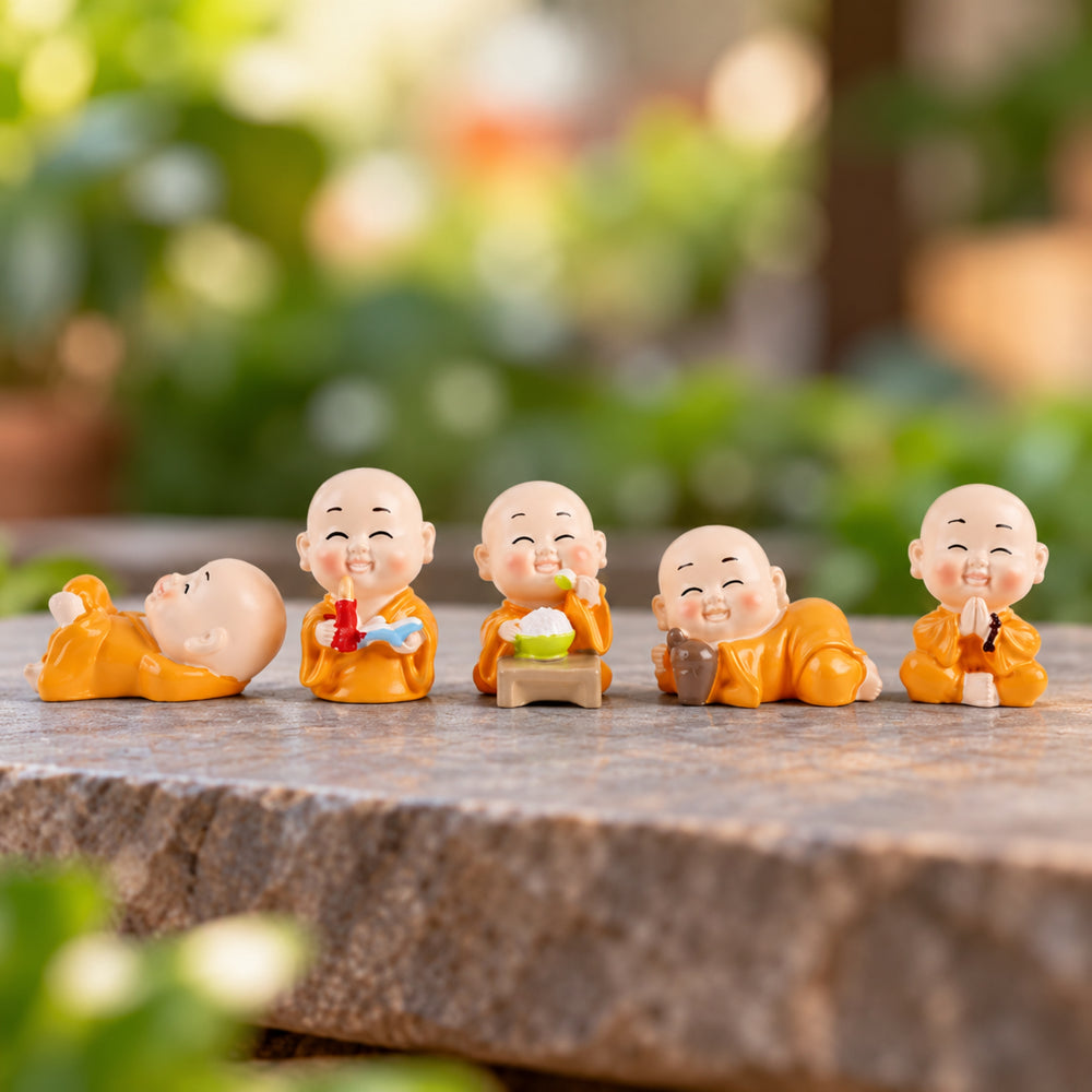 (Pack of 5) Smiling Monk Small Size