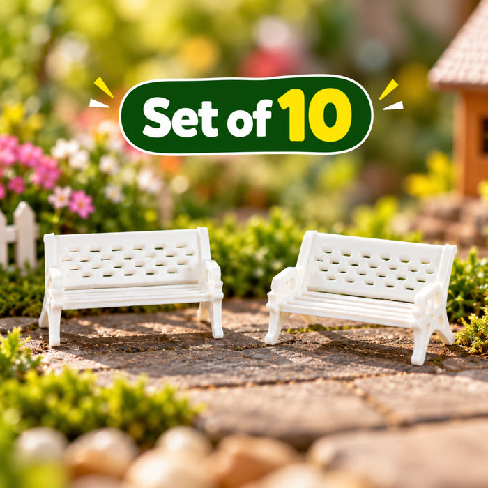 Miniature Toys : (Set of 10) White Bench